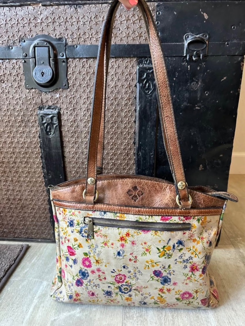 Patricia Nash Cassini Floral Leather Tote